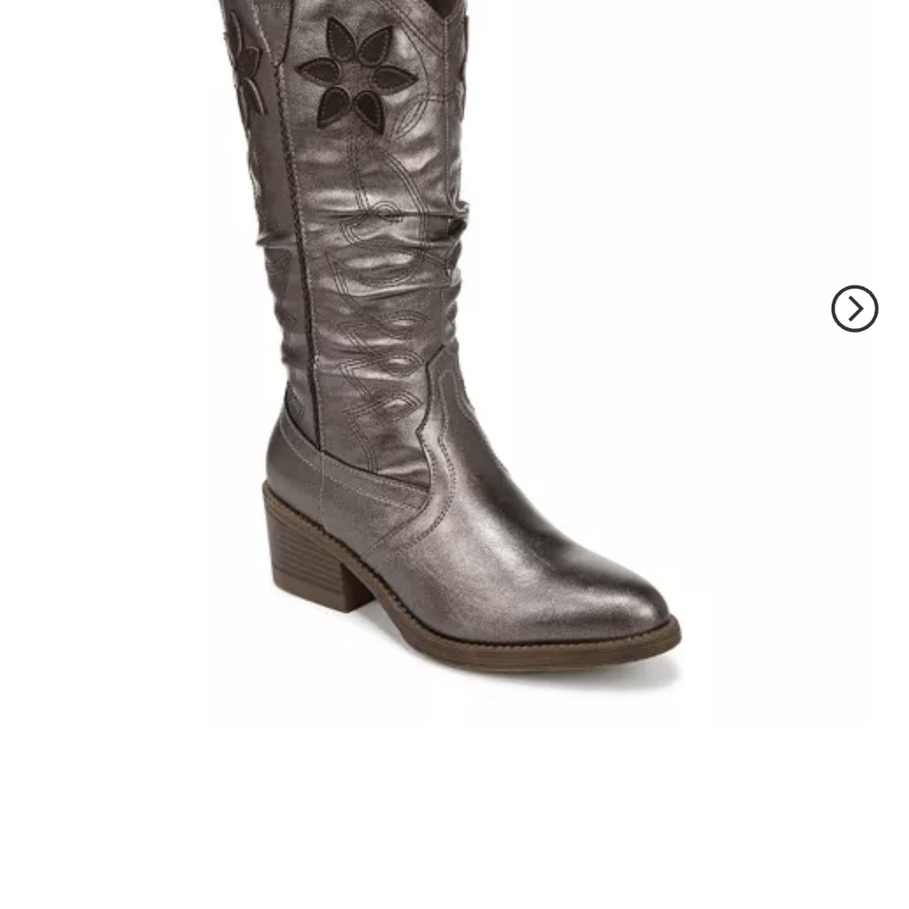 Metallic Leather Ankle Boots